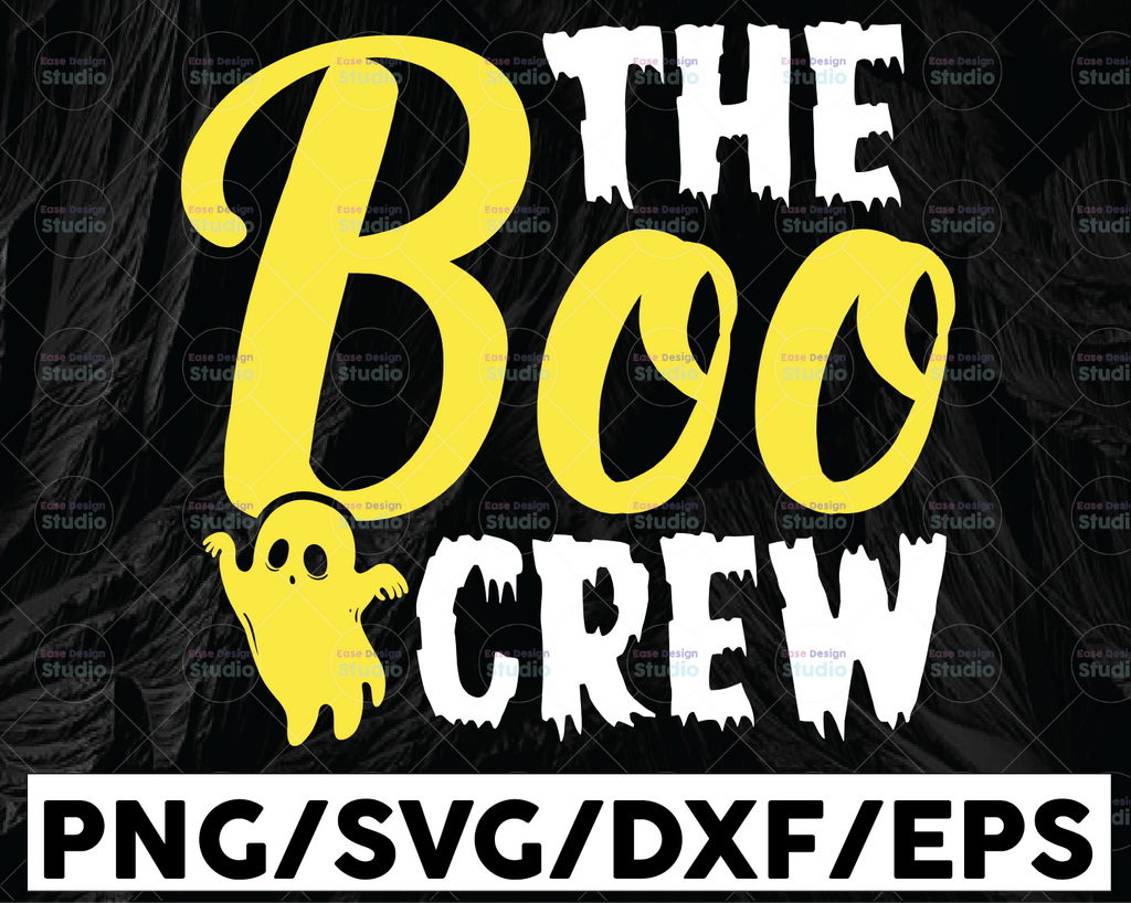 The Boo Crew Svg, Halloween Svg, Halloween Shirt Design Svg, Bats Clipart, Boo Svg, Ghost Svg, Cut Files, Fall, Silhouette, Cricut