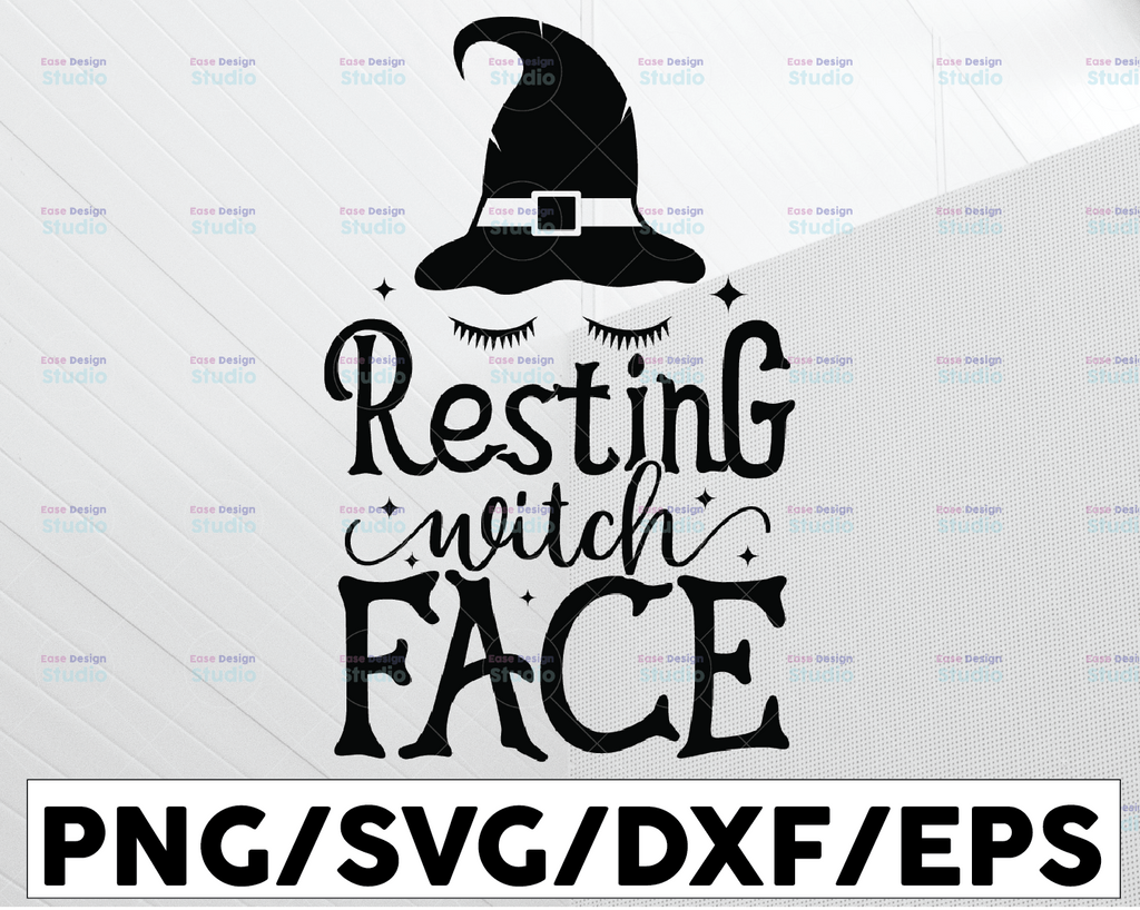 Resting Witch Face SVG, Hocus Pocus Svg File DXF Silhouette Print Vinyl Cricut Cutting SVG T shirt Design Halloween SVG,Sanderson Sisters