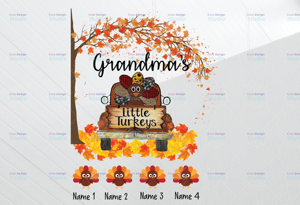 Personalized Name Grandma's Little Pumpkins With Truck Png, Thanksgiving png,Custom Name On Pumpkins, sublimation png, PNG, EPS, Dxf