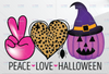 Peace Love Halloween PNG Design, Halloween Sublimation  PNG, Pumpkin Png, Pumpkin Halloween png, Peace Love Halloween png