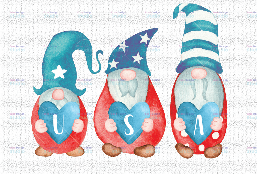 4th of July Gnomes PNG, Independence Day Patriotic Gnomes  American USA Flag png file for Sublimation