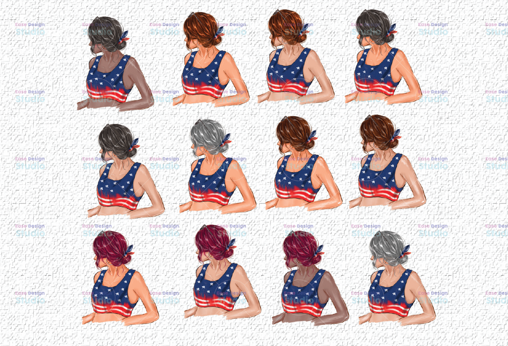 USA American Flag Girls Lady Sexy Bundle PNG, 4th of July svg,Independence day ,USA ,Memorial day