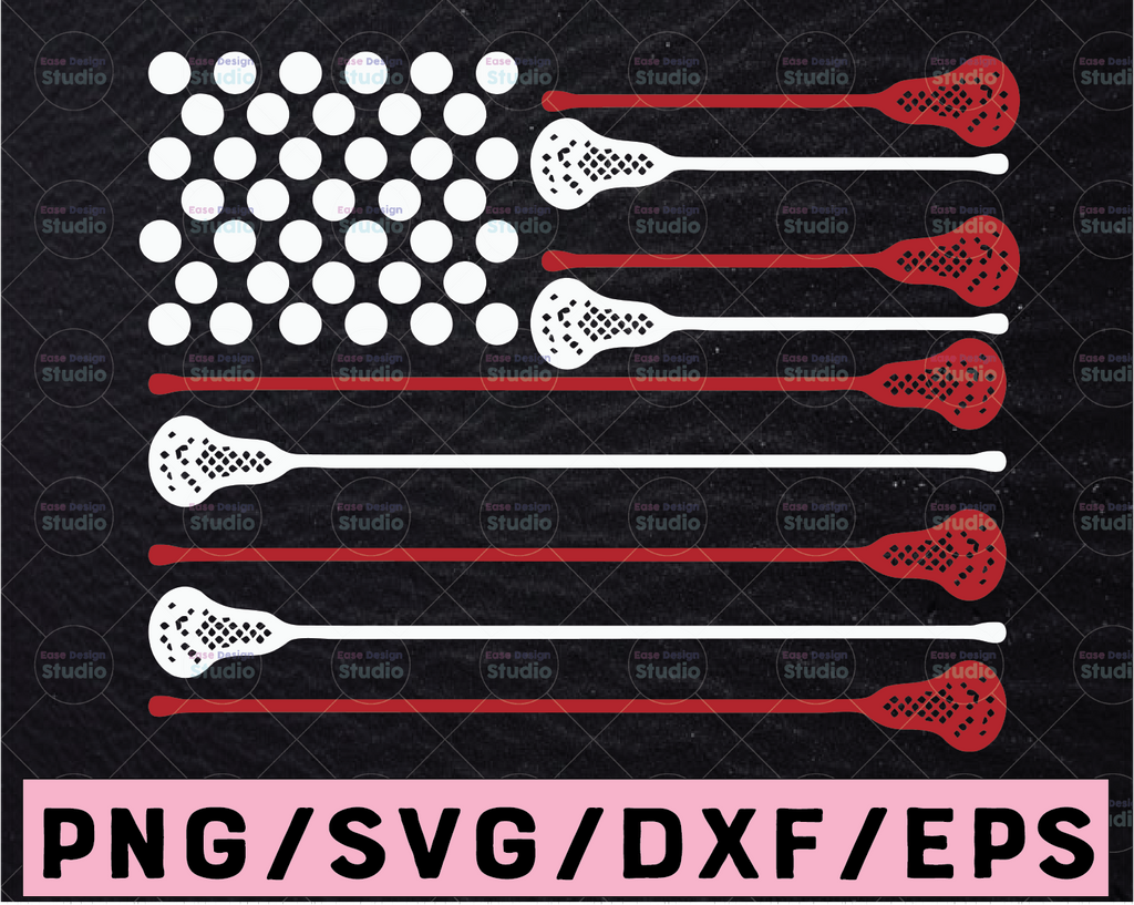 USA Flag Racket Silhouette  Ball Racket Art Design Element Logo SVG PNG Clipart Cricut Vector Cut Cutting File