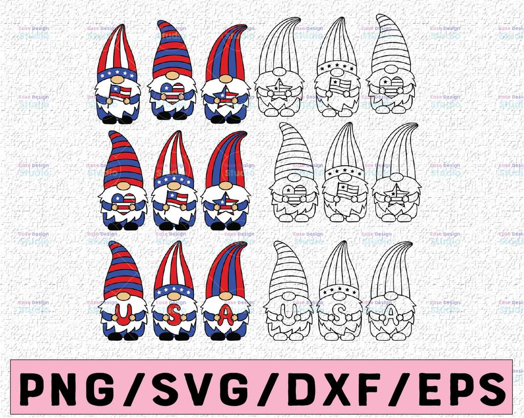 4th of July Gnomes svg, 4th of july Bundle svg, Patriotic Gnomes svg, gnomes svg, 4th july svg, svg for CriCut silhouette, svg jpg png dxf