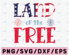 July 4th Svg, Svg files for Cricut, Land of the Free Svg, Because of the Brave Svg, Dxf, Silhouette Svg, Clipart, Digital Download
