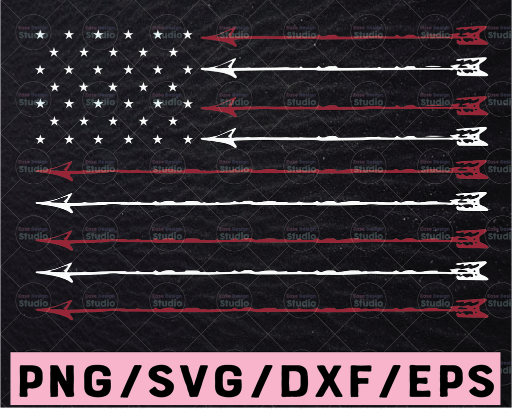 Arrow Flag SVG, 4th Of July svg, Memorial Day SVG Cut table Design,svg,dxf,png Use With Silhouette Studio & Cricut