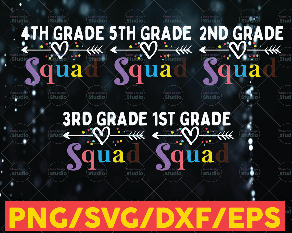 Bundle  Grade Squad svg, 2nd Grade svg, Second Grade svg, Frist Day of School svg, School Squad svg, Teacher svg, Elementary School svg