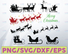 Santas Sleigh SVG Bundle,Christmas Vector image,Christmas svg file for cricut, reindeer sleigh silhouette svg, dxf,eps,png, Digital Download