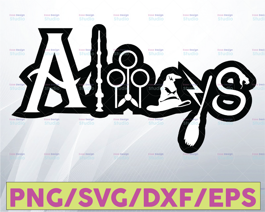 Always svg,Harry potter SVG, Harry Potter theme, Harry Potter print, Potter birthday, Harry Potterr svg, png dxf day