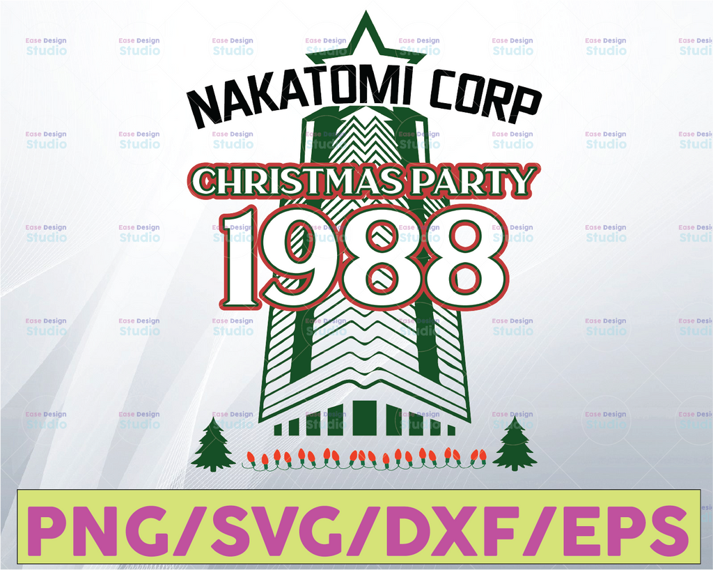 Die Hard Nakatomi Plaza Christmas Party 1988 svg, Funny Christmas Svg,