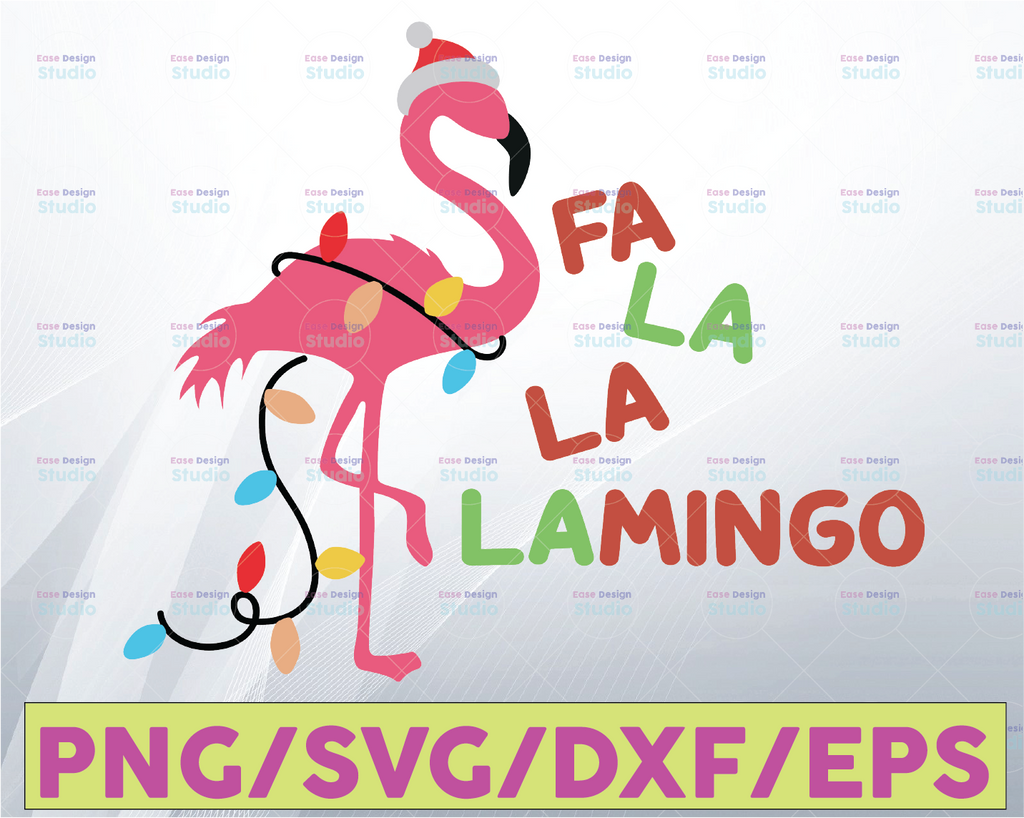 Fa La La La Mingo Svg, Christmas svg, Winter Svg, Flamingo Svg, Merry Christmas Svg, silhouette cricut cut files, svg, dxf, eps, png.