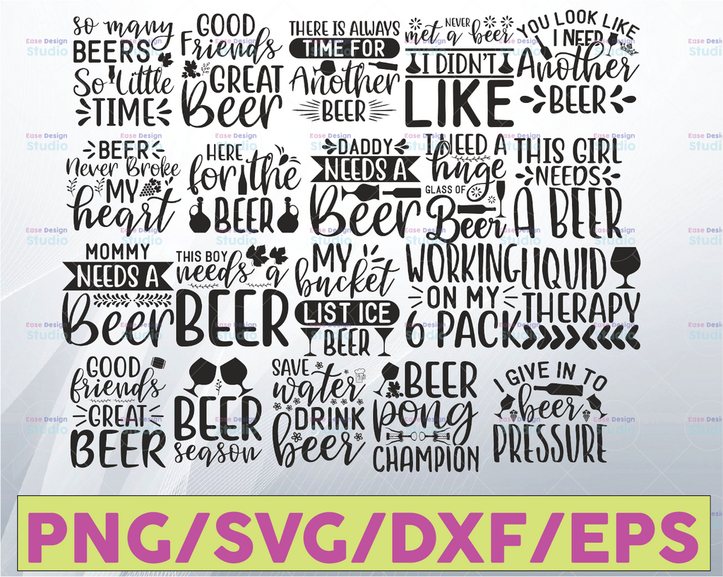 Beer SVG Bundle, Beer Drinking svg cut files, Beer Quotes, Alcohol Bundle cut files, cricut, silhouette, Beer day svg