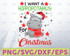 I Want A Hippopotamus For Christmas Funny Hippo Gifts Women PNG Sublimation Design, Digital Download