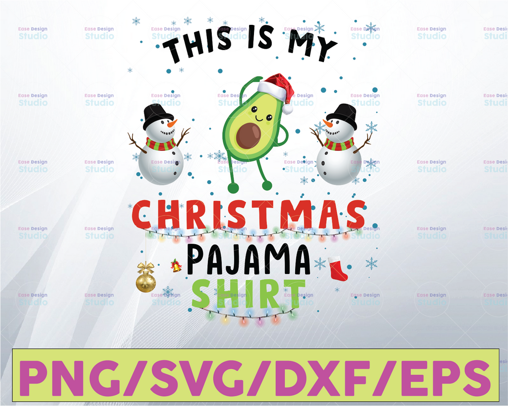 This Is My Christmas Pajama svg , Avocado Santa Png , Fruit Lover PNG, Secret Santa Gift Idea PNG/Sublimation Printing