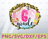 Sixth grade leopard PNG, Back to school png file for sublimation, first day of school, 6th grade printable