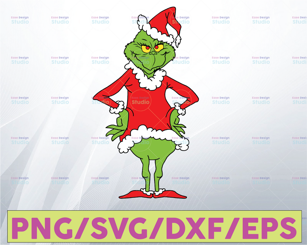 Grinch Christmas Svg Grinch Face Cut File Grinch Face Clip Art - Svg Eps Jpg Png Dxf - Silhouette Cut Files Cricut Christmas Svg Cut Files