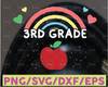 3rd Grade Back to school rainbow SVG, back to school sublimation png, First Day of School, School SVG Rainbow SVG, png Digital Download