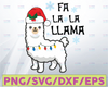 Christmas gag gift svg Fa La Llama Christmas svg, Santa svg  png, dxf, eps, digital download