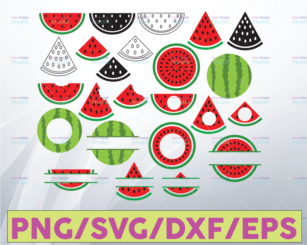Watermelon SVG Bundle, Watermelon Slice SVG, Hello Summer svg, Tropical, Summer Silhouette Png Eps Dxf Vinyl Decal Digital Cut Files