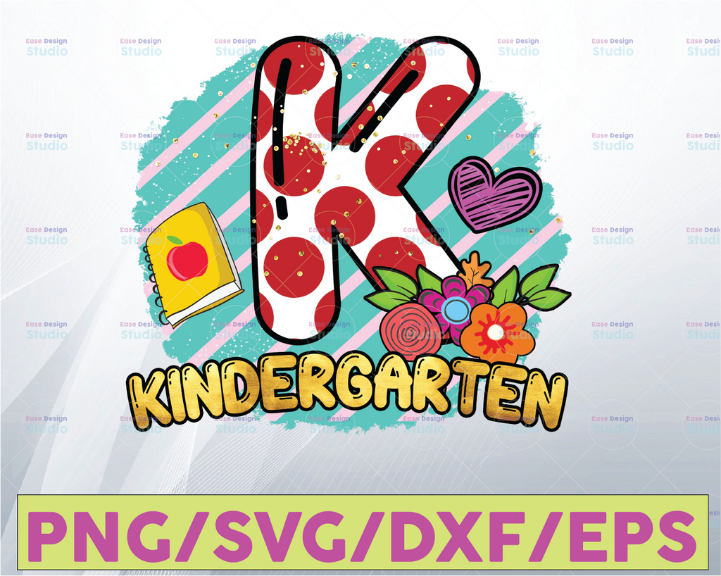 Tie Dye Kindergarten K Squad Grade PNG, Back To School sublimation, Teacher Apple Colorful Digital Design Sublimation