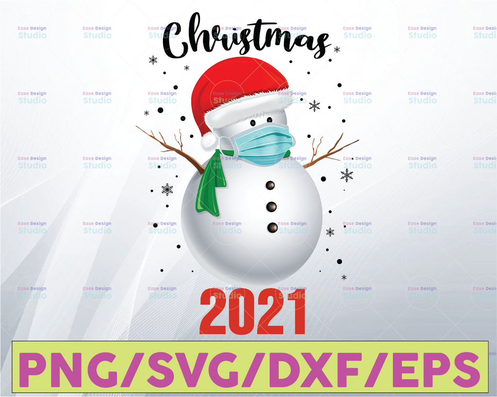 Merry Christmas 2021 Snowman in Mask Pajama snowflakes Xmas PNG, Christmas, Happy Christmas , Xmas,Merry Christmas,Matching Christmas