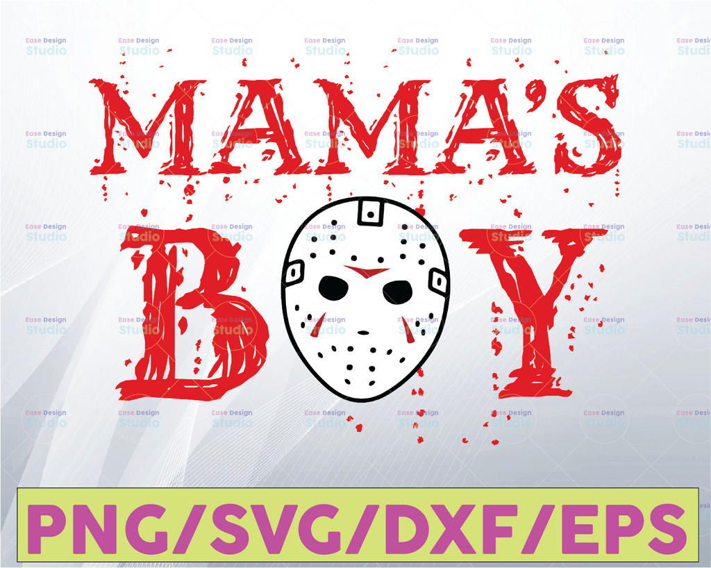 Mama's Boy PNG/Svg, Happy Halloween, Jason Voorhees, Halloween Gift, Sublimated Printing/INSTANT DOWNLOAD/Png Printable/Digital Print Design