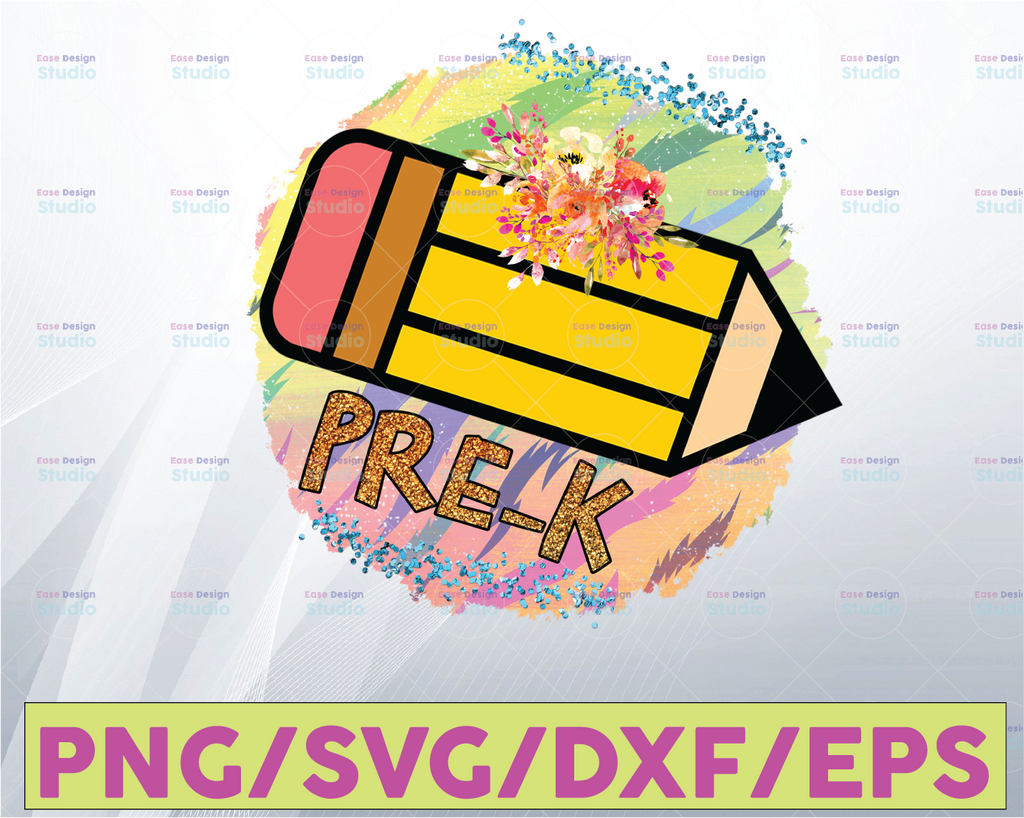 Pre-K Colorful PNG File for Sublimation, Preschool Sublimation, Pre-K Designs, School Designs, Back to School