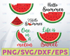 Watermelon SVG Bundle, Hello Summer SVG, Digital Download, Funny Beach Vacation Shirt Design