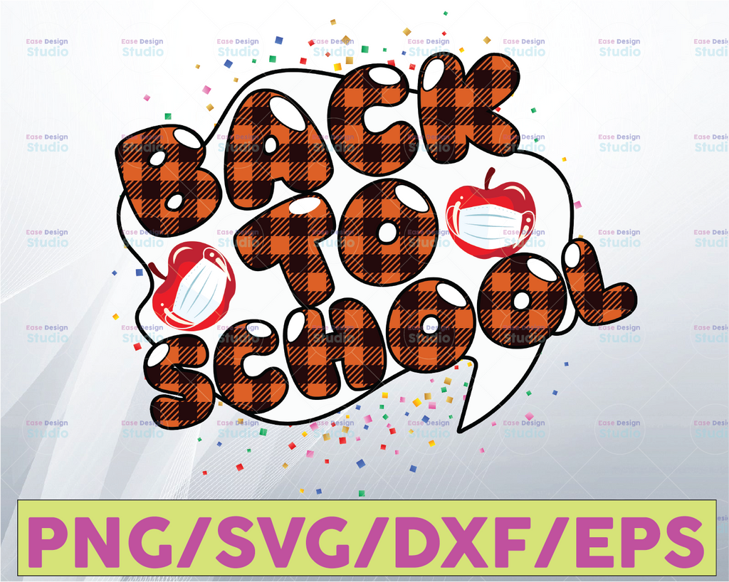 Back To School SVG buffalo plaid, Teacher Svg, 100th days of school, quanrantine svg, Book, Kids Silhouette Png Vinyl Decal Digital Cut File