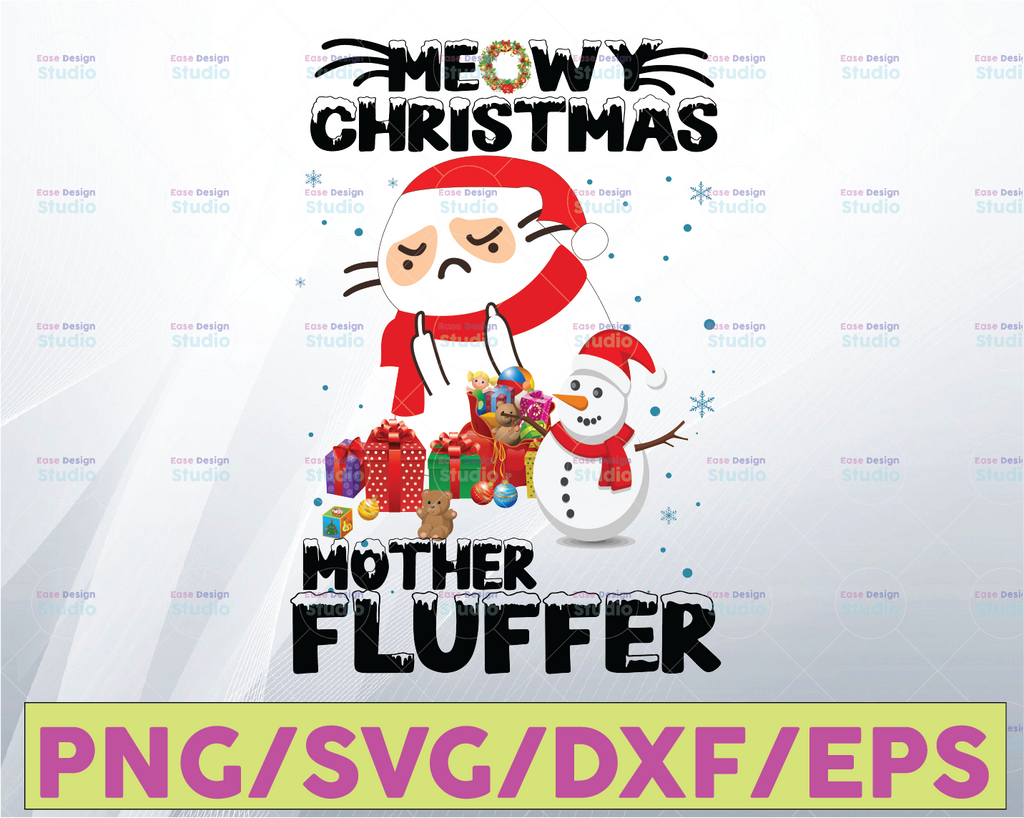 Meowy Christmas PNG , Mother Flutter, Cat Snowman PNG, Momlife, Christmas Gift For Mom /Sublimation Printing