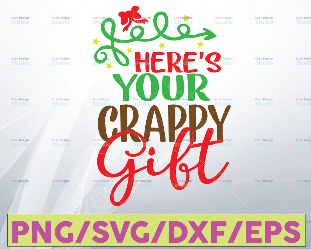 Christmas gag gift svg , here's your grappy gift , svg, png, dxf, eps, digital download