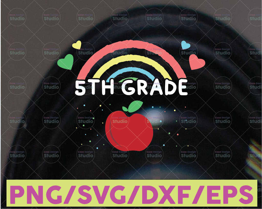 5th Grade Back to school rainbow SVG, back to school sublimation png, First Day of School, School SVG Rainbow SVG, png Digital Download