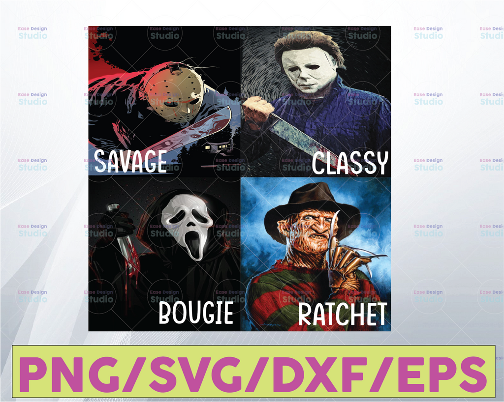 Savage Classy Bougie Ratchet PNG, Happy Halloween, Jason Voorhees, Sublimated Printing/INSTANT DOWNLOAD/Png Printable/Digital Print Design