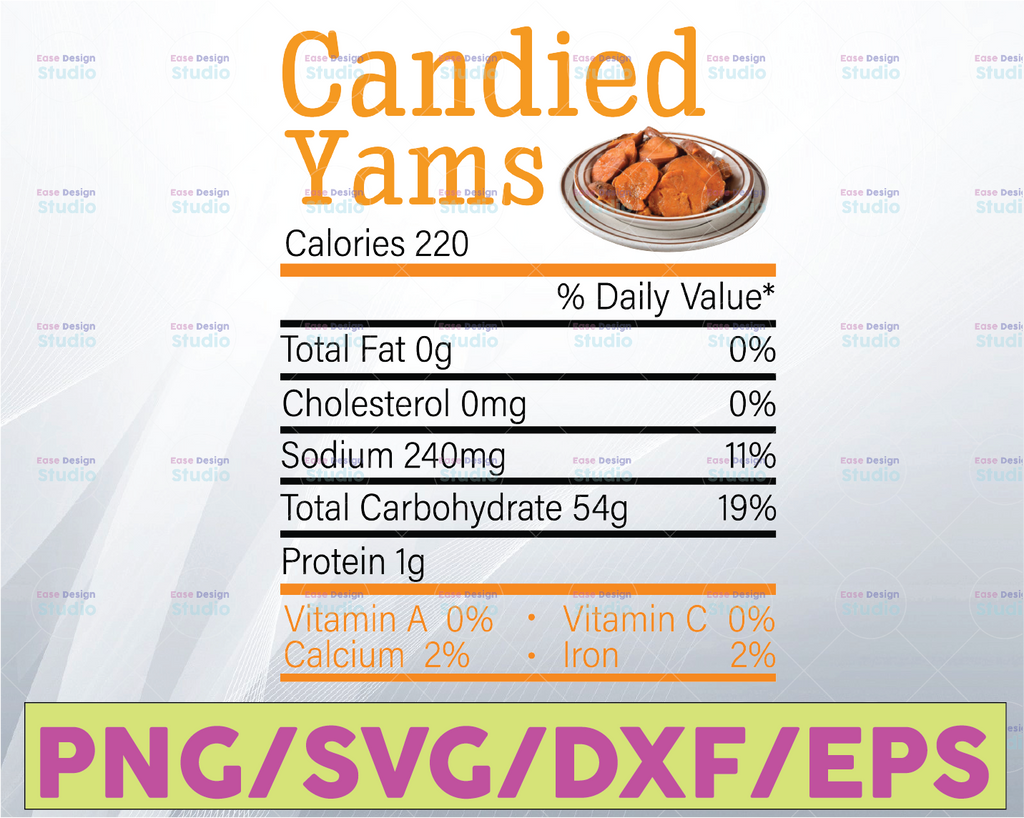 Candied Yams Nutrition Facts Png / Commercial Use