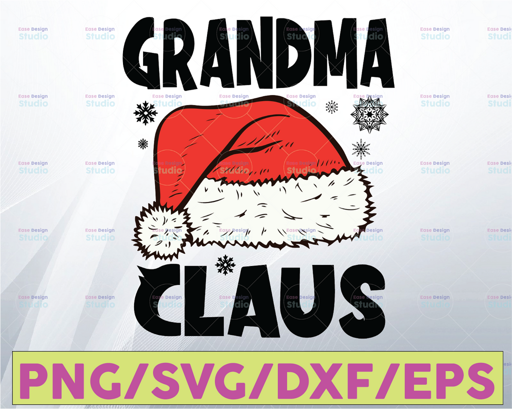 Grandma Claus Santa Hat Christmas SVG, Grandma Claus SVG, Christmas 2021 SVG, Cricut, Cutting File, Silhouette, Clipart