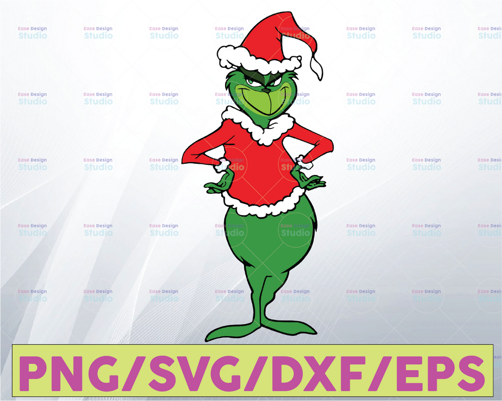 Grinch Christmas Svg Grinch Face Cut File Grinch Face Clip Art - Svg Eps Jpg Png Dxf - Silhouette Cut Files Cricut Christmas Svg Cut Files