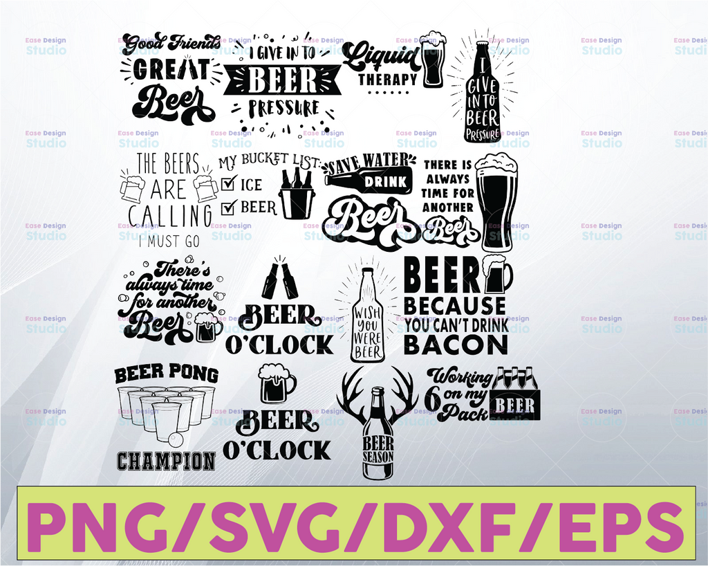 Beer SVG Bundle, Beer Drinking svg cut files, Beer Quotes, Alcohol Bundle cut files, cricut, silhouette, Beer day svg