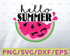 Hello Summer SVG, Funny Beach Vacation Shirt Design, Watermelon Melon SVG cutting file, Summer time, Instant Download