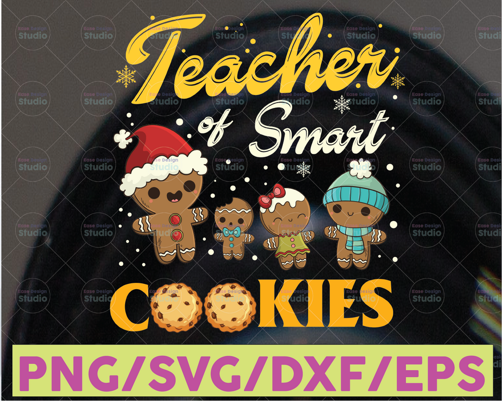 Teacher christmas svg, Teacher of smart cookies svg, Gingerbread svg, Candy cane svg, Kids christmas svg, School christmas svg, Cricut, PNG