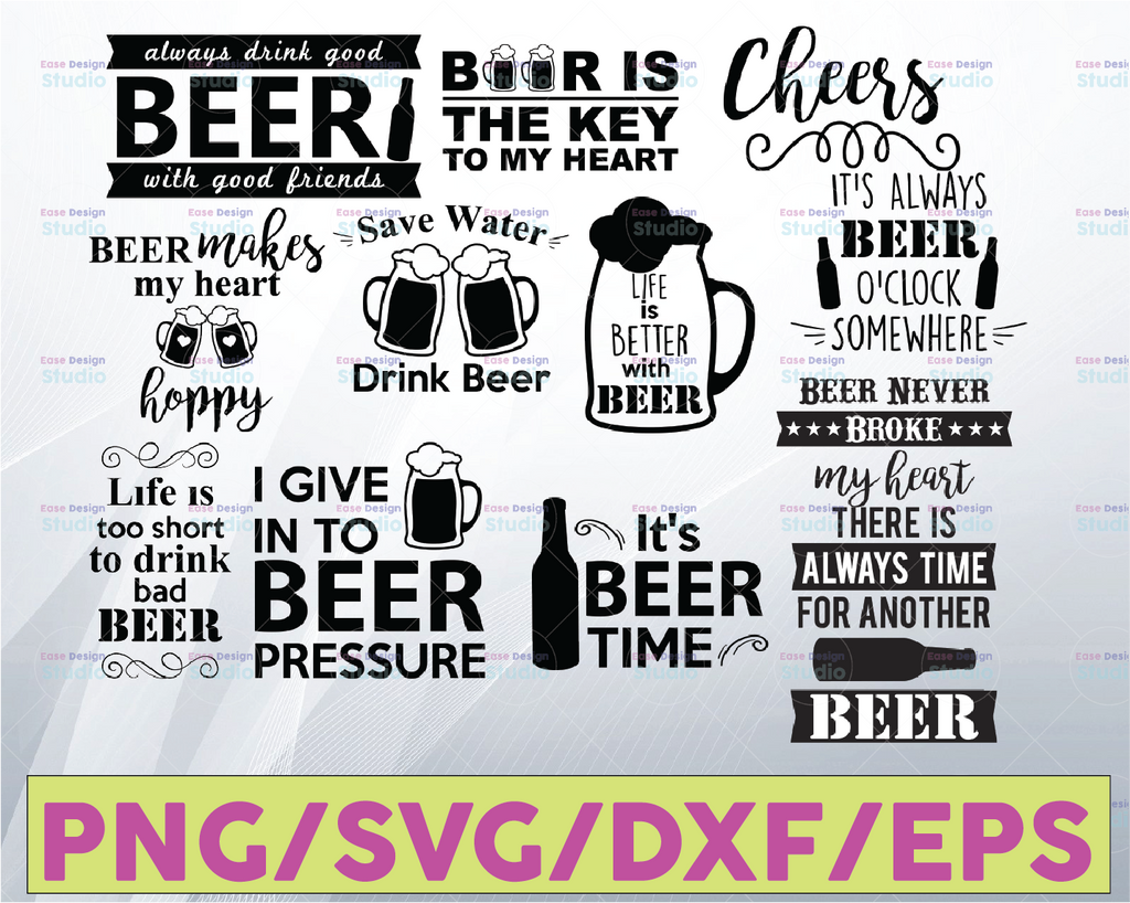 Beer Svg Bundle, Alcohol Funny Quotes Bundle Svg, Beer Svg, Funny drink svg For Cricut