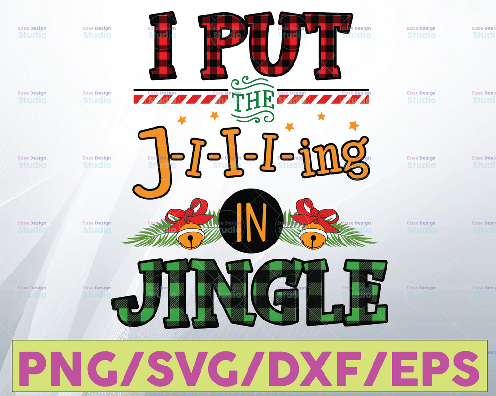 I Put the JING in JINGLE Funny Christmas Sublimation Design PNG File Clip Art Instant Download Tsvg  Printable Graphic for Tree Ornament