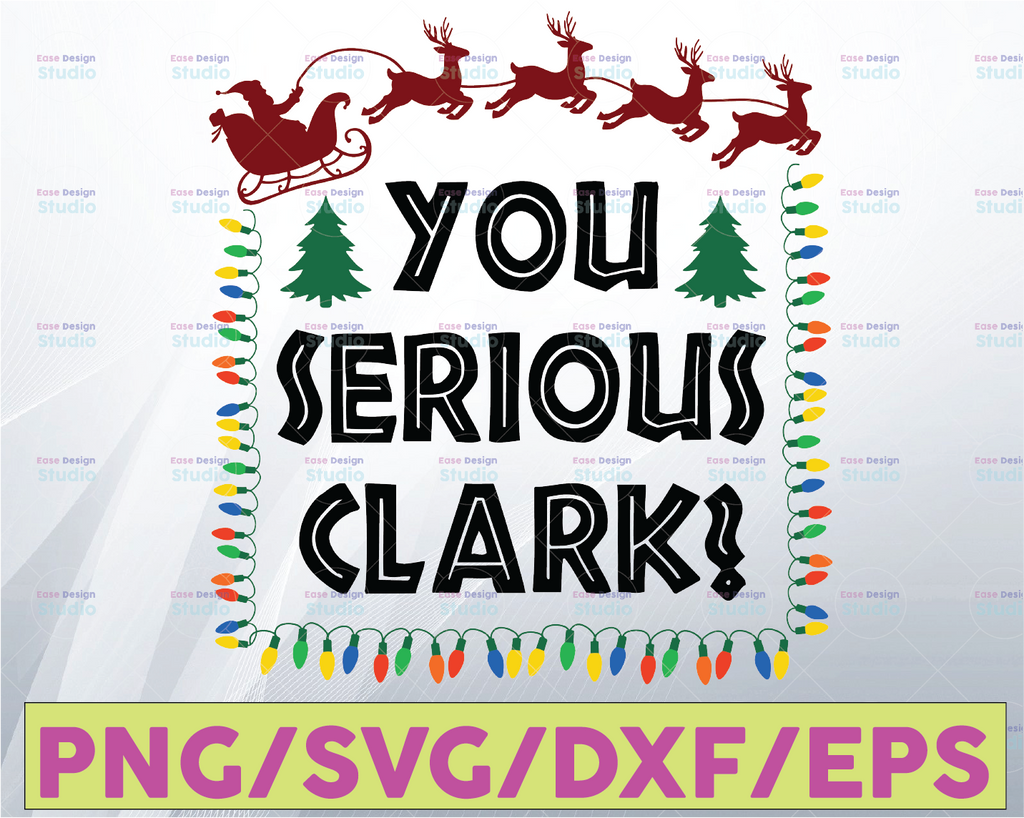 You serious Clark ? - SVG file - DXF file - Cut file - Funny christmas svg  svg - Buffalo plaid svg - Christmas hat - Holiday svg - Winter