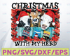 Christmas With My Herd, Christmas Cow,Christmas Animals,Digital Download, Png, Merry Christmas, Christmas Png,Sublimation Designs Downloads