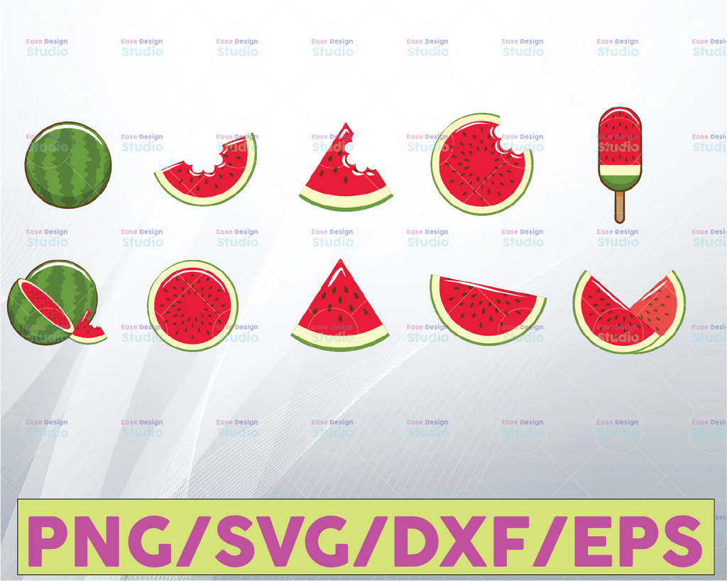 Watermelon Bundle SVG, Watermelon svg, Hello Summer SVG, Watermelon clipart, fruit svg, watermelon cut file
