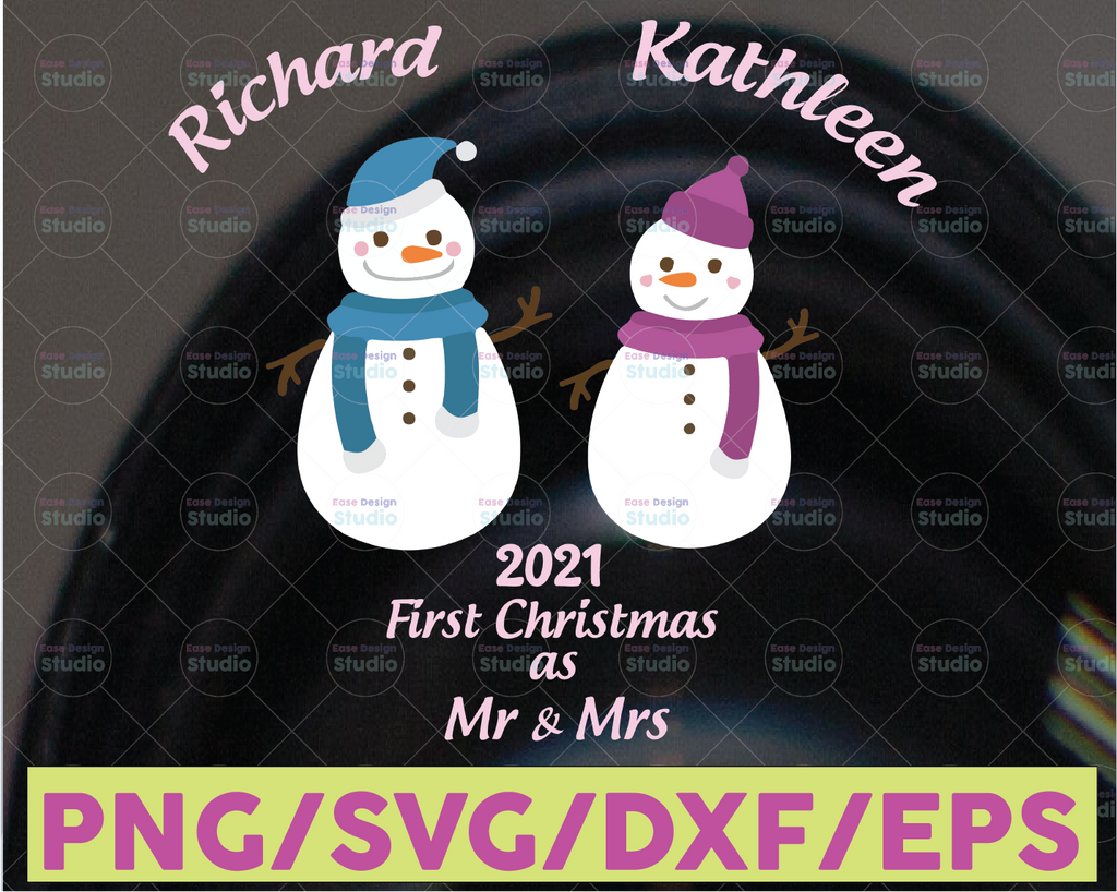 Our 1st Christmas,Our First Christmas as mr and mrs decal, newlywed bauble gift,Wedding christmas gift SVG,PNG,DXF,Eps,Pdf cricut,silhouette