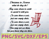 Christmas In Heaven Chair - Red Chair - SVG digital cut file for htv-vinyl-decal-diy-plotter-vinyl cutter- SVG - DXF & Jpeg formats.