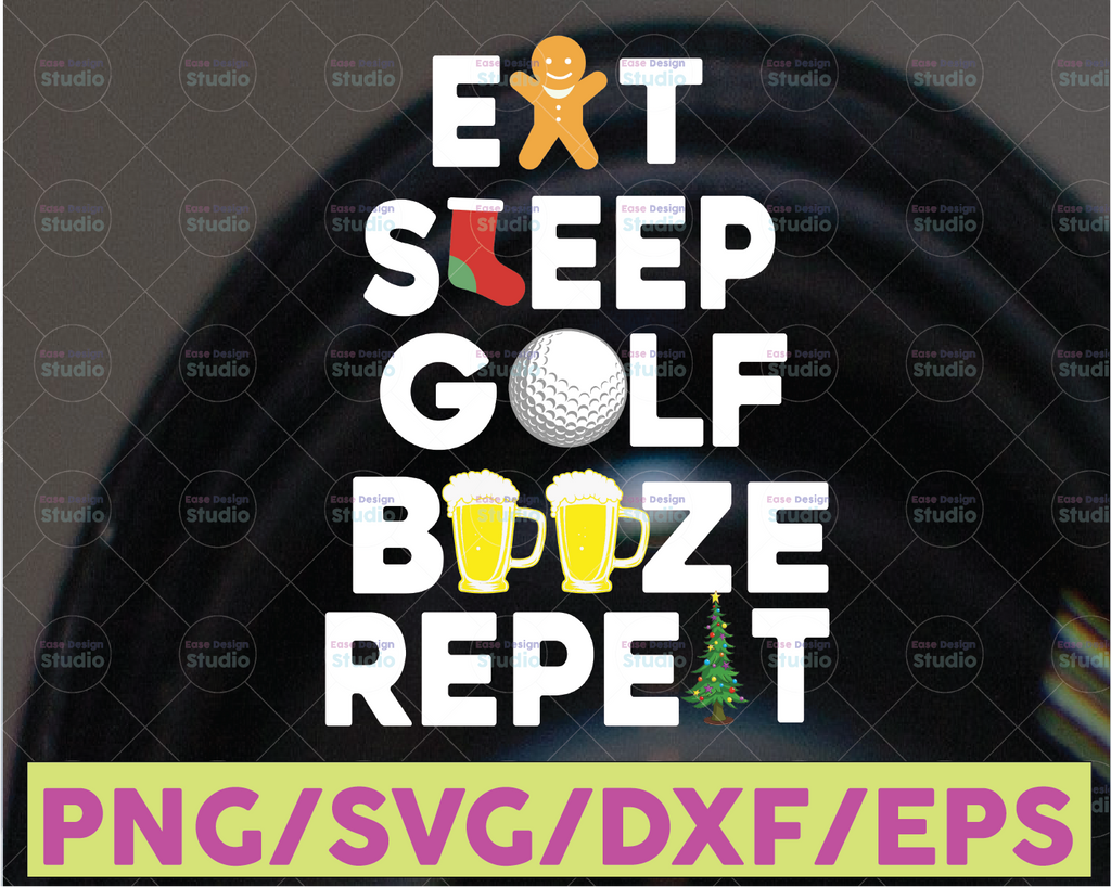 Eat Sleep Golf Repeat SVG Cut File  instant download | printable vector clip art | Golf svg  print | vector svg