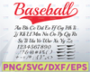 Baseball Font svg, SVG Fonts, Baseball SVG font, Sport Alphabet, Baseball Letters, SVG font for cricut, Silhouette - svg, eps, dxf, jpg, png