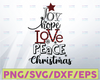 Joy Hope Love Peace Christmas Buffalo Plaid Christmas Tree Svg Png Eps Dxf