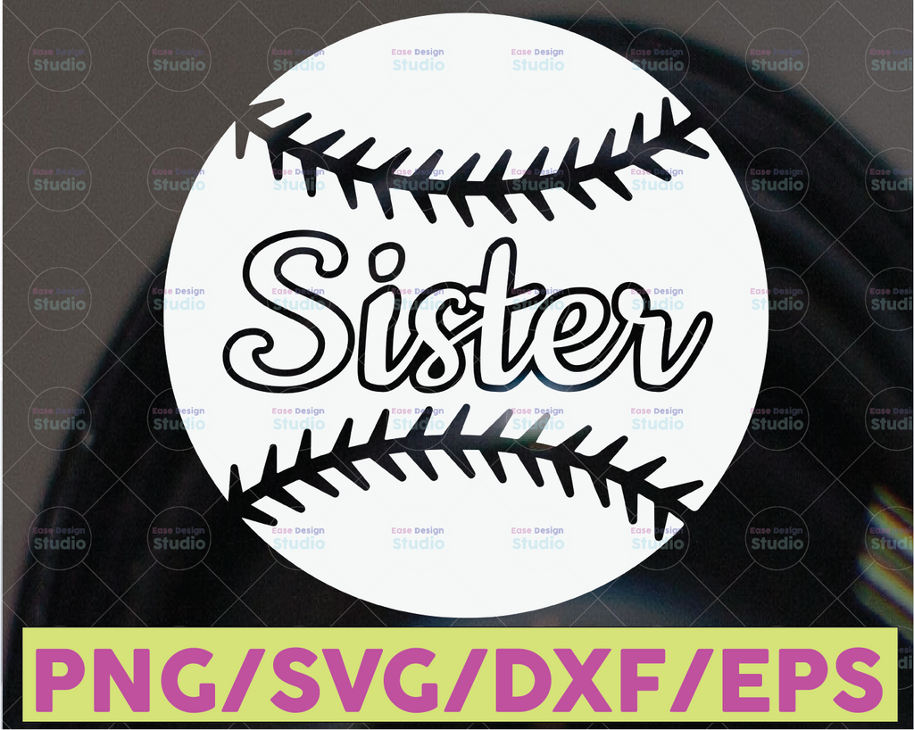 Baseball Sister Svg, Little Sister Biggest Fan, Baseball Svg, Baseball Shirt Svg, Grunge Distressed Svg Cutfile for Cricut & Silhouette, Png